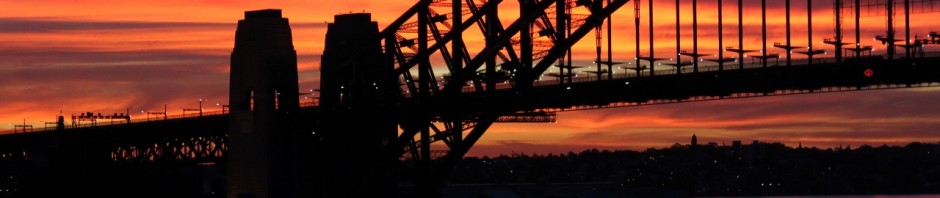 harbour bridge sunset